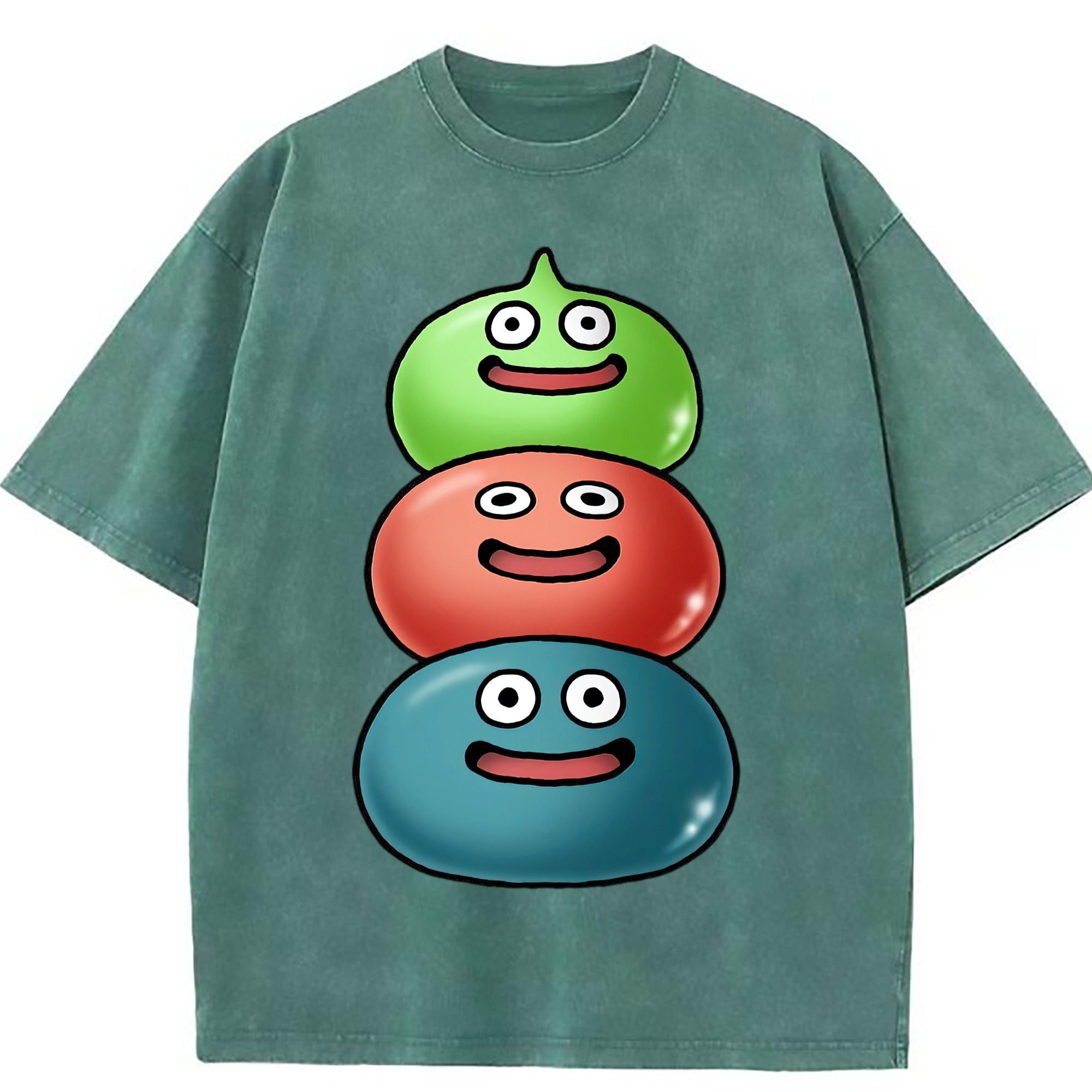 （画像用） ドラゴンクエスト Doragon Kuesuto Dragon Quest 綿100% ヴィンテージ風 半袖Tシャツ（フロントプリント）